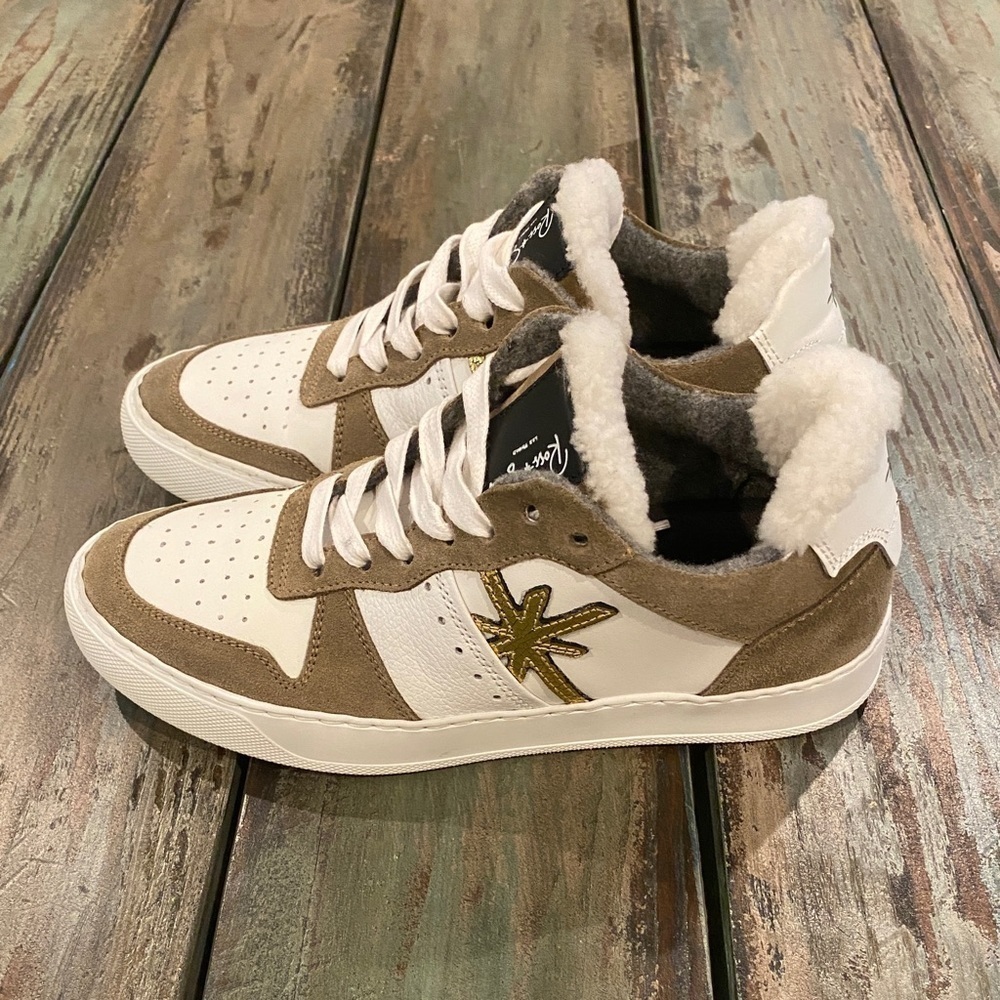 Ross & Snow Sneakers Italian Leather Women’s Skate Shoes Size 7.5 Sherpa Padded - Picture 2 of 10